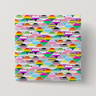 LGBTQIA+ Queer gewellte Pride-Flaggen-Fans Button