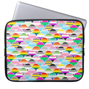 LGBTQIA+ Queer gewellte Pride-Flaggen-Fans Laptopschutzhülle