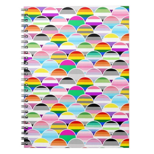 LGBTQIA+ Queer gewellte Pride-Flaggen-Fans Notizblock (Vorderseite)
