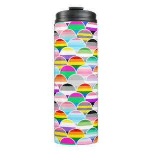 LGBTQIA+ Queer gewellte Pride-Flaggen-Fans Thermosbecher