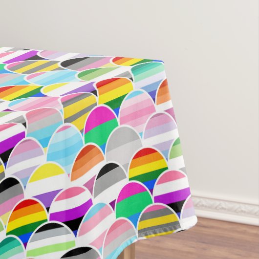 LGBTQIA+ Queer gewellte Pride-Flaggen-Fans Tischdecke (Beispiel)