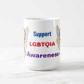 LGBTQIA Rainbow Awareness Ribbon Angel Coffee Tass Kaffeetasse (Mittel)