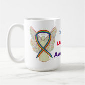 LGBTQIA Rainbow Awareness Ribbon Angel Coffee Tass Kaffeetasse (Links)
