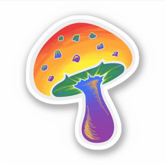 LGBTQIA Rainbow Pride Mushroom-Muster Aufkleber (Vorderseite)