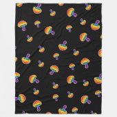 LGBTQIA Rainbow Pride Mushroom-Muster Fleecedecke (Vorderseite)