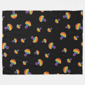 LGBTQIA Rainbow Pride Mushroom-Muster Fleecedecke (Vorderseite (Horizontal))