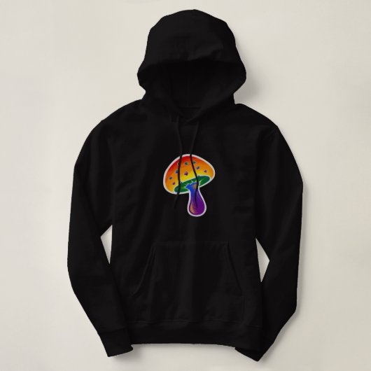LGBTQIA Rainbow Pride Mushroom-Muster Hoodie (Design vorne)