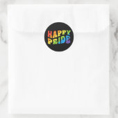 LGBTQIA Rainbow Retro Happy Pride Monat Runder Aufkleber (Tasche)