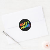 LGBTQIA Rainbow Retro Happy Pride Monat Runder Aufkleber (Umschlag)