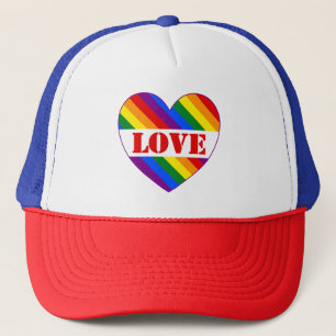 LGBTQIA+ Regenbogenflagge Liebesherz für den Pride Truckerkappe