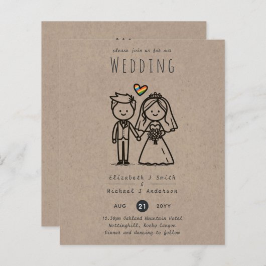 LGBTQIA+-Spaß für quee Hochzeiten Cartoon Handgeze (Vorne/Hinten)