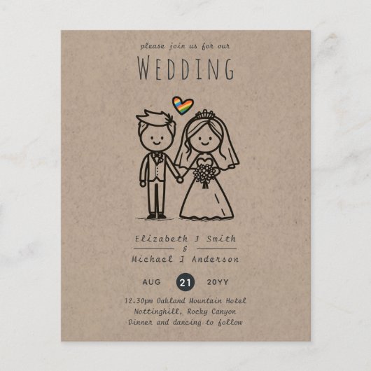 LGBTQIA+-Spaß für quee Hochzeiten Cartoon Handgeze (Vorderseite)