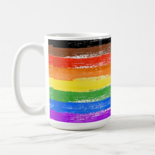 LGBTQIA+-Stolperfarbe Kaffeetasse (Links)