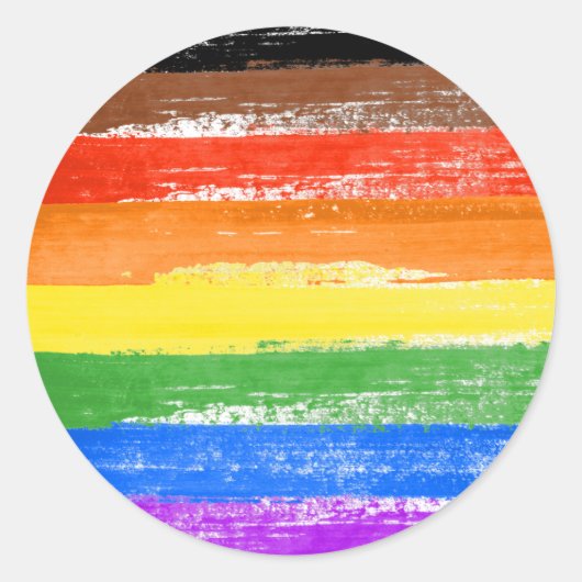 LGBTQIA+-Stolperfarbe Runder Aufkleber (Vorderseite)