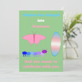 LGBTQIA Transgender Pride Raupe zum Schmettern Einladung (Stehend Vorderseite)