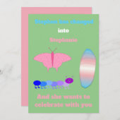 LGBTQIA Transgender Pride Raupe zum Schmettern Einladung (Vorne/Hinten)