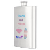 LGBTQIA Transgender Pride Raupe zum Schmettern Flachmann (Links)