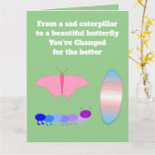 LGBTQIA Transgender Pride Raupe zum Schmettern Karte (Gelbe Blume)