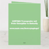 LGBTQIA Transgender Pride Raupe zum Schmettern Karte (Rückseite)