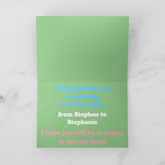 LGBTQIA Transgender Pride Raupe zum Schmettern Karte (Innenseite)