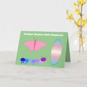 LGBTQIA Transgender Pride Raupe zum Schmettern Karte (Gelbe Blume)