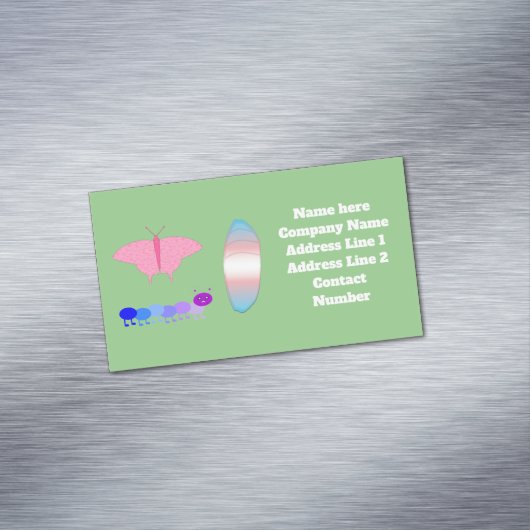 LGBTQIA Transgender Pride Raupe zum Schmettern Magnetische Visitenkarte (Beispiel)