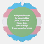 LGBTQIA Transgender Pride Raupe zum Schmettern Ornament Karte (Rückseite)