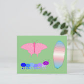 LGBTQIA Transgender Pride Raupe zum Schmettern Postkarte (Stehend Vorderseite)