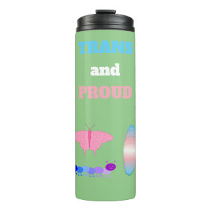 LGBTQIA Transgender Pride Raupe zum Schmettern Thermosbecher