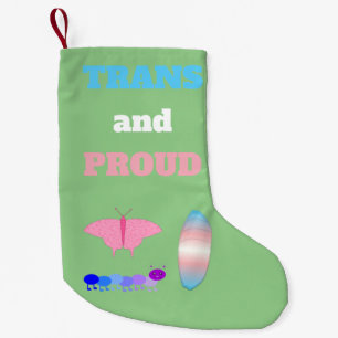 LGBTQIA Transgender Stolz Raupe zu Schmetterling Kleiner Weihnachtsstrumpf