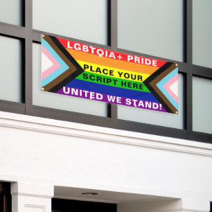 LGBTQIA+ "United We Stand" PRIDE PERSRNALIZIERT Banner