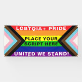LGBTQIA+ "United We Stand" PRIDE PERSRNALIZIERT Banner (Horizontal)