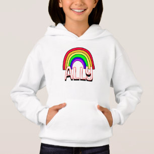 LGBTQIA+ Unterstützer Süße Regenbogen- und Herz- Hoodie