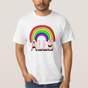 LGBTQIA+ Unterstützer   Süßer Regenbogen und Herz  T-Shirt
