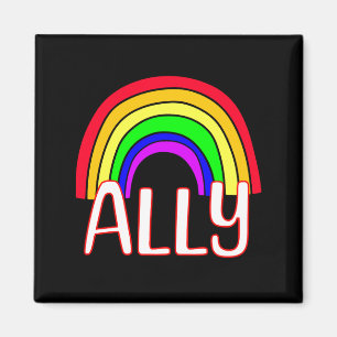 Lgbtqia Verbündeter Süßer Regenbogen Und Herz Stol Magnet