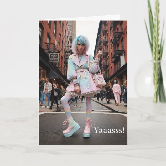 LGBTQIA Yaasss Geburtstags-Grußkarte Karte (Vorderseite)