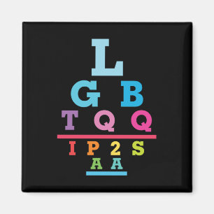 LGBTQQIP2SAA Gay Pride Augenuntersuchungstafel Akr Magnet