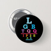 LGBTQQIP2SAA Gay Pride Sehtesttafel Akronym Button (Vorne & Hinten)
