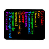 LGBTTIQAA2P Pride Diversity Rainbow LGBTQ Akronym Magnet (Horizontal)