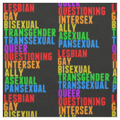 LGBTTQIAAP Pride Diversity Rainbow Acrostic Stoff (Nahaufnahme)
