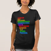 LGBTTQIAAP Pride Diversity Rainbow Acrostic T-Shirt (Vorderseite)