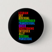 LGBTTQIAAP Pride Rainbow Acrostic Diversity Que Button (Vorderseite)
