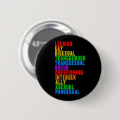LGBTTQIAAP Pride Rainbow Acrostic Diversity Que Button (Vorne & Hinten)