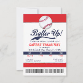 LGC Batter Up Baseball Ticket 2. Version Einladung