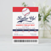 LGC Batter Up Baseball Ticket 2. Version Einladung (Stehend Vorderseite)