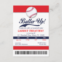 LGC Batter Up Baseball Ticket 2. Version Einladung