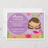 LGC | das fröhliche Meerjungfrau-Blau Einladung (Rückseite)