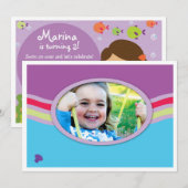 LGC | das fröhliche Meerjungfrau-Blau Einladung (Vorne/Hinten)