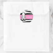 LGC | Ein heißer Momma Zebra-Aufkleber leicht rosa Runder Aufkleber (Tasche)