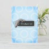 LGC| Flippin'Out Twins Baby Dusche Einladung (Stehend Vorderseite)